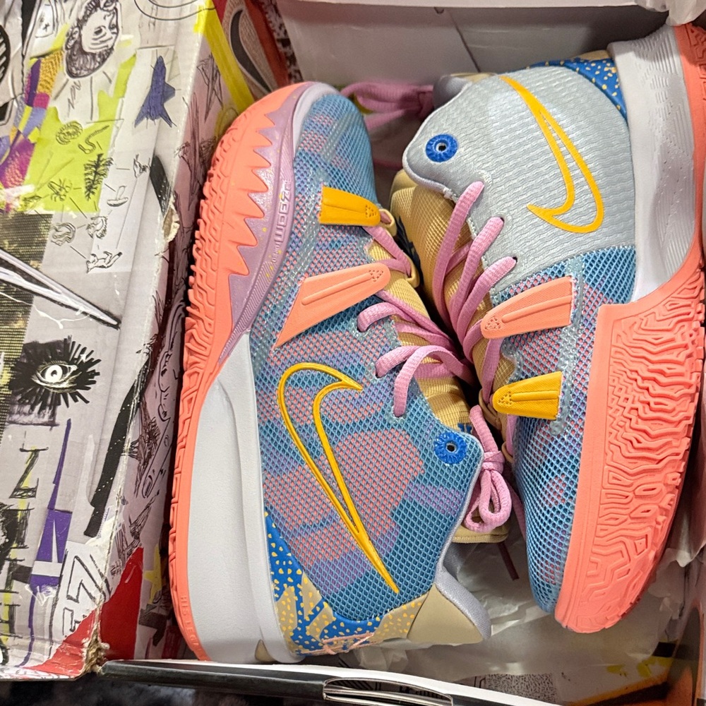 Nike Kids Multicolor Sneakers with Pink, Blue & Yellow Accents